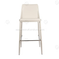 Pure white saddle leather stainless morden bar stool